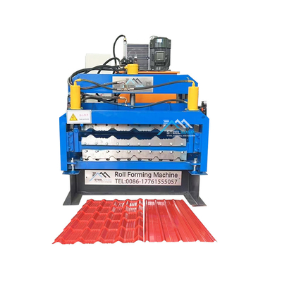 Potenza idraulica 5.5kw Color Roofing doppio strato IBR Corrugated Tile Roll Forming Machine