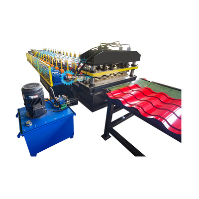 Taglio idraulico Trapezoide Step Tile Making Roll Forming Machine