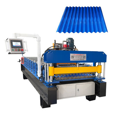 PLC controllata macchina idraulica per la formazione di rotoli di taglio per fogli di tetto ondulati a 8-12 m/min