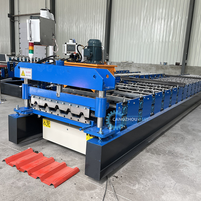PLC Control Automatic Cutting Ppgi Acciaio Alto costole Copertura foglio Cold Roll Forming Machine per lo Zimbabwe