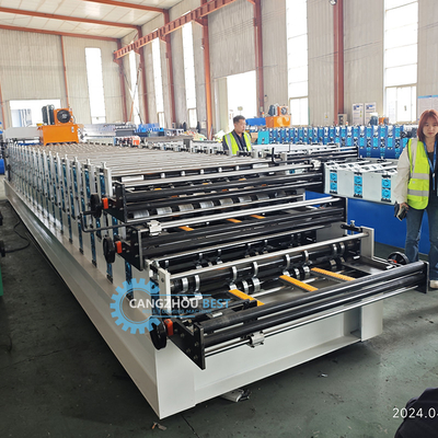 Controllo PLC Taglio idraulico Tr4 Tr5 laminato a tre strati per il tetto per il Perù