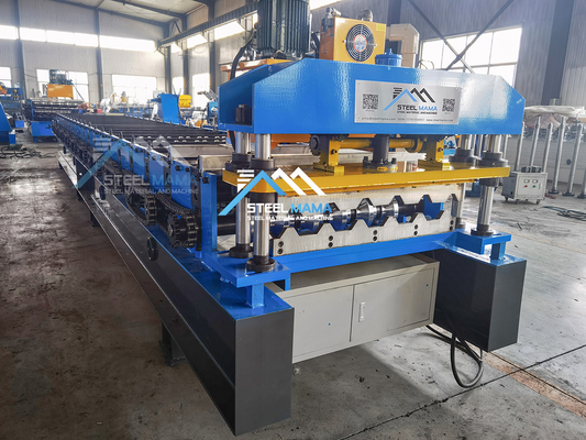 Macchina per la formazione di rotoli di lamiere di tetto compatta con velocità di formazione di 8-15 m/min e taglio idraulico