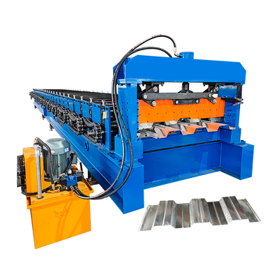 Profil di acciaio Galvanizzato PLC Controllo Decking Sheet Floor Roll Forming Machine