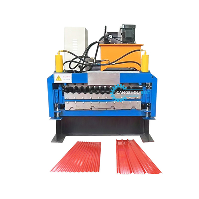 Taglio automatico Potenza idraulica Profilo di acciaio doppio strato Roofing Roll Forming Machine