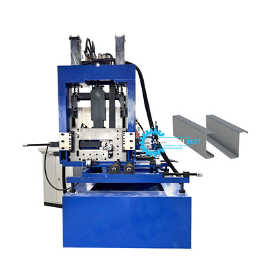 PLC Control C Z U Purlin Roll Forming Machine Perforazione e taglio idraulici