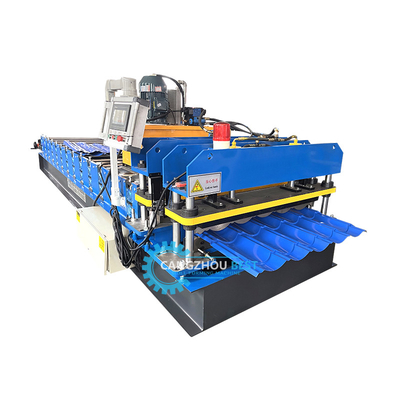 Color Steel 3kw Servo Motor High Speed Zee Roofing Q Tile Roll Forming Machine