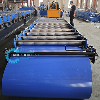 Color Steel 3kw Servo Motor High Speed Zee Roofing Q Tile Roll Forming Machine
