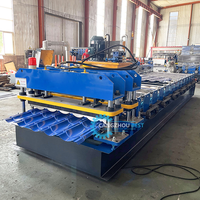 Color Steel 3kw Servo Motor High Speed Zee Roofing Q Tile Roll Forming Machine