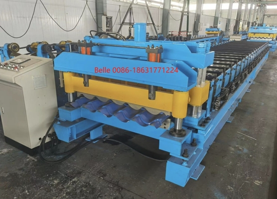 3.5T Metal Roof Tile Roll Forming Machine con 9-11 file Roller Cr12 Cutting Blade