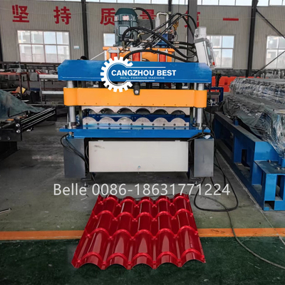 Trasmissione a catena 9-11 file Roof Tile Roll Forming Machine per 300H Steel Roofing