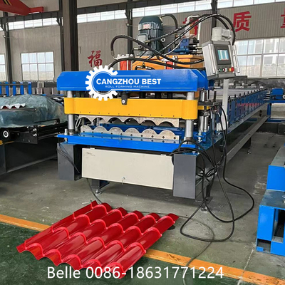 Trasmissione a catena 9-11 file Roof Tile Roll Forming Machine per 300H Steel Roofing