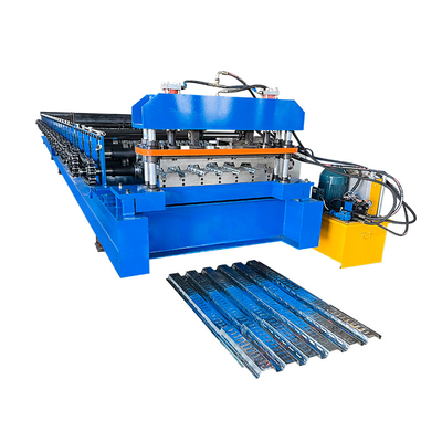 1250 mm larghezza pavimento Deck Roll Forming Machine con lunghezza di taglio regolabile e tipo di taglio idraulico