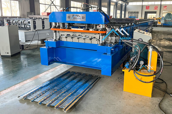 1250 mm larghezza pavimento Deck Roll Forming Machine con lunghezza di taglio regolabile e tipo di taglio idraulico