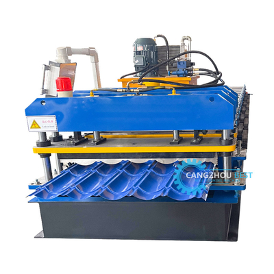 Controllo PLC in acciaio colorato Pressione idraulica e taglio Zee Roof Tile Roll Forming Machine