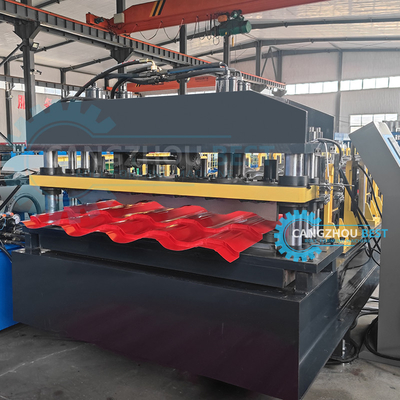Taglio idraulico Trapezoide Step Tile Making Roll Forming Machine