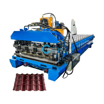 La costruzione del tetto di piastrelle durature 22 gradini Roller Roof Tile Roll Forming Machine con Cr12 Blade