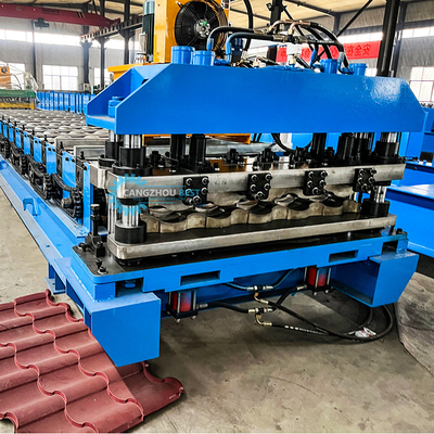 La costruzione del tetto di piastrelle durature 22 gradini Roller Roof Tile Roll Forming Machine con Cr12 Blade