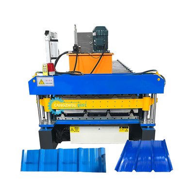 Perù Popolare Tr4&amp;Tr5 doppio strato Profil di acciaio Galvanizzato Zinc Rivestimento Roof Roll Forming Machine
