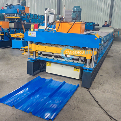 Perù Popolare Tr4&amp;Tr5 doppio strato Profil di acciaio Galvanizzato Zinc Rivestimento Roof Roll Forming Machine