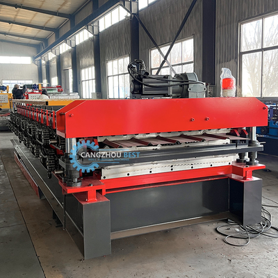 Automaticamente PLC Controllo Profil di acciaio doppio strato di copertura foglio rotolo macchina di formazione
