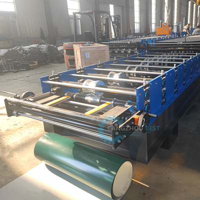 Macchina per la formazione di rotoli a doppio strato di lamiere di tetto ad alte costole Automatica