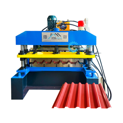 0.3-0.8 mm Ibr Macchina per la formazione di rotoli per tetti metallici controllata da un sistema di controllo PLC