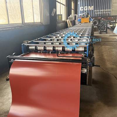 0.3-0.8 mm Ibr Macchina per la formazione di rotoli per tetti metallici controllata da un sistema di controllo PLC