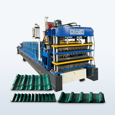 0.25-0.6mm Spessore Tre strati di rotolo macchina di formazione 5.5Kw Potenza del motore principale