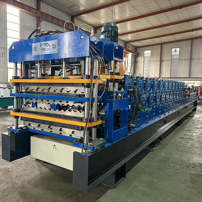 Delta Inverter Tre strati di copertura di acciaio Profile Roll Forming Machine per 0,25-0,6 mm di spessore del materiale
