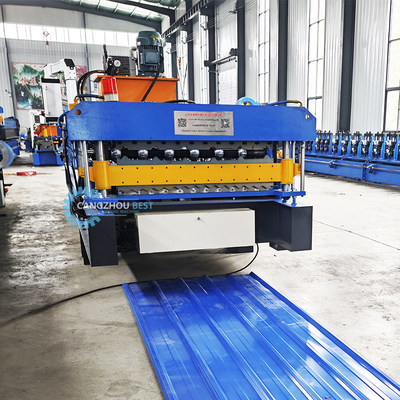 0.6mm Roof Sheet Roll Forming Machine di Delta PLC per grandi progetti