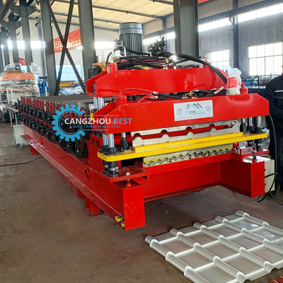 PPGI Doppia strato macchina di formazione di rotoli Delta inverter automatico