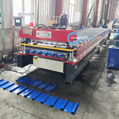Taglio automatico tipo idraulico Color Steel IBR Roofing Sheet Roll Forming Machine