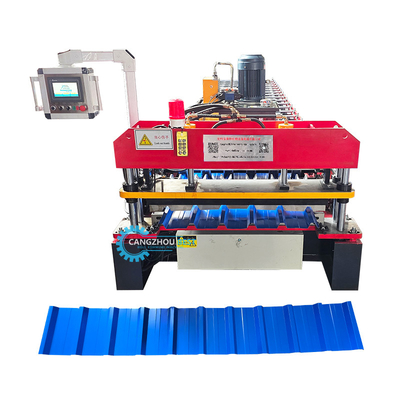 Taglio automatico tipo idraulico Color Steel IBR Roofing Sheet Roll Forming Machine
