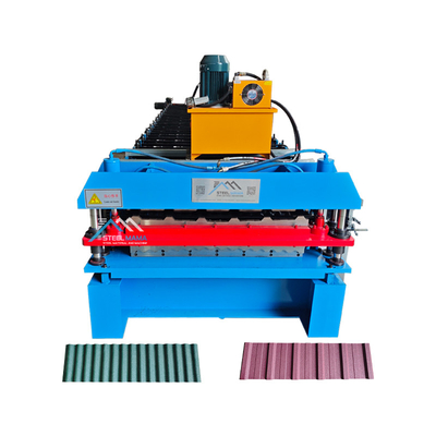 PPGI Materiale grezzo Macchina per la formazione di rotoli a doppio strato con motore principale a potenza di 3 kW Delta Inverter