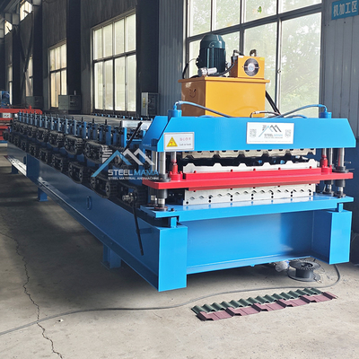 PPGI Materiale grezzo Macchina per la formazione di rotoli a doppio strato con motore principale a potenza di 3 kW Delta Inverter
