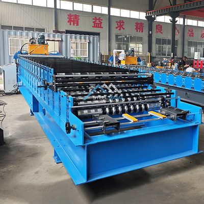 PPGI Materiale grezzo Macchina per la formazione di rotoli a doppio strato con motore principale a potenza di 3 kW Delta Inverter