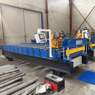 PLC controllata macchina idraulica per la formazione di rotoli di taglio per fogli di tetto ondulati a 8-12 m/min
