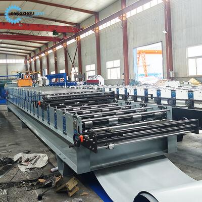 Macchina automatica per la produzione di lastre per coperture metalliche 2 in 1 con rullo a doppio profilo