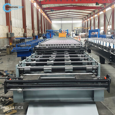 Macchina automatica per la produzione di lastre per coperture metalliche 2 in 1 con rullo a doppio profilo