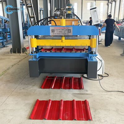 Colour Coated Single Layer Trapezodial 840 Profile Roofing Sheet Roll Forming Machine 